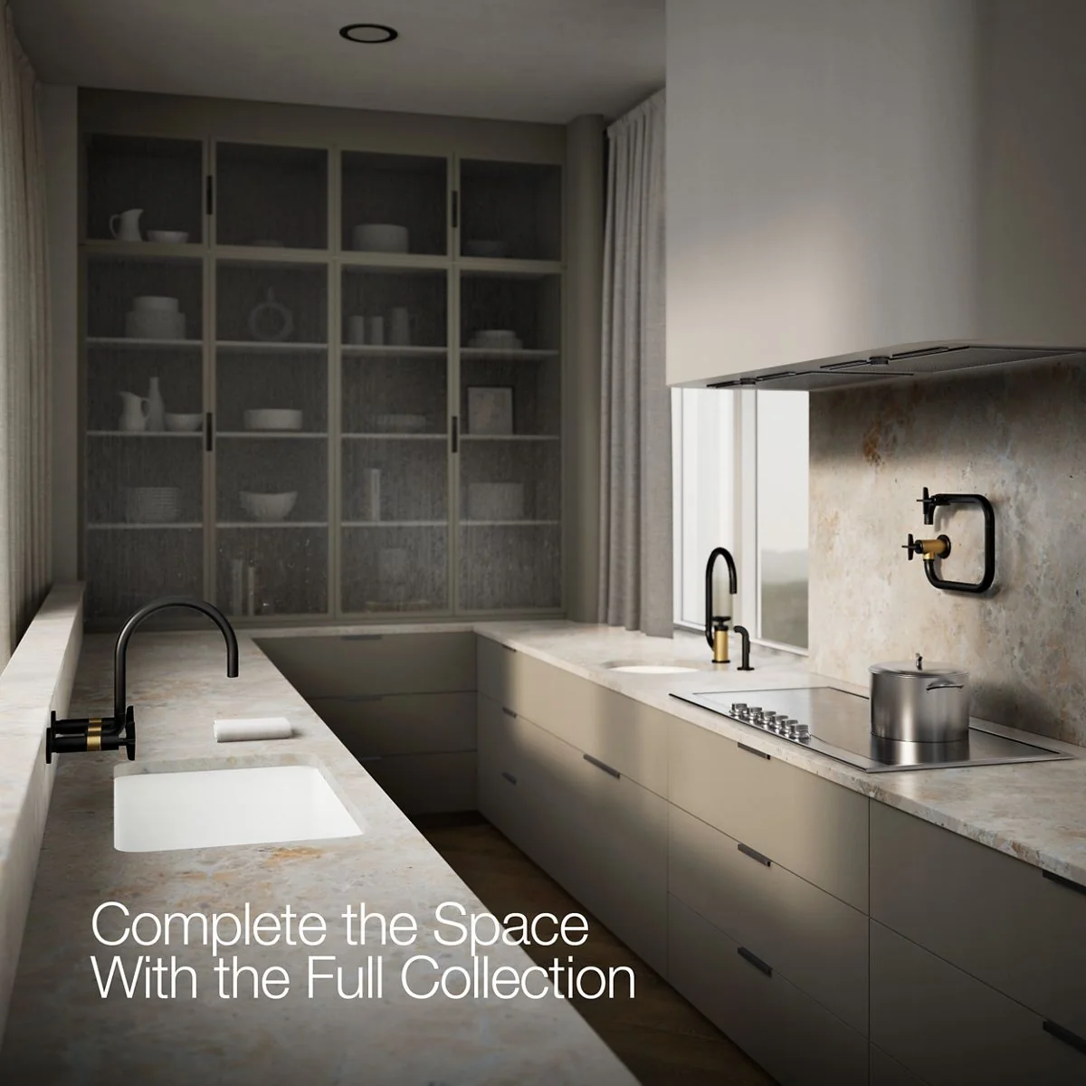 KOHLER K-28672-3 Billet Two-hole wall-mount bridge kitchen sink faucet - Image 19