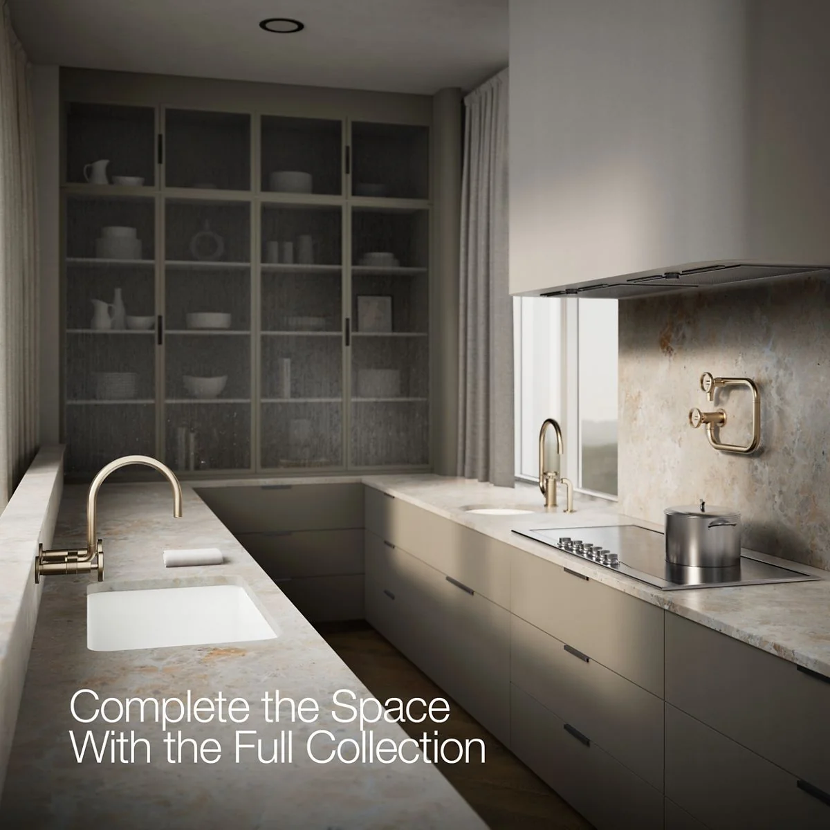 KOHLER K-28672-9 Billet Two-hole wall-mount bridge kitchen sink faucet - Image 54