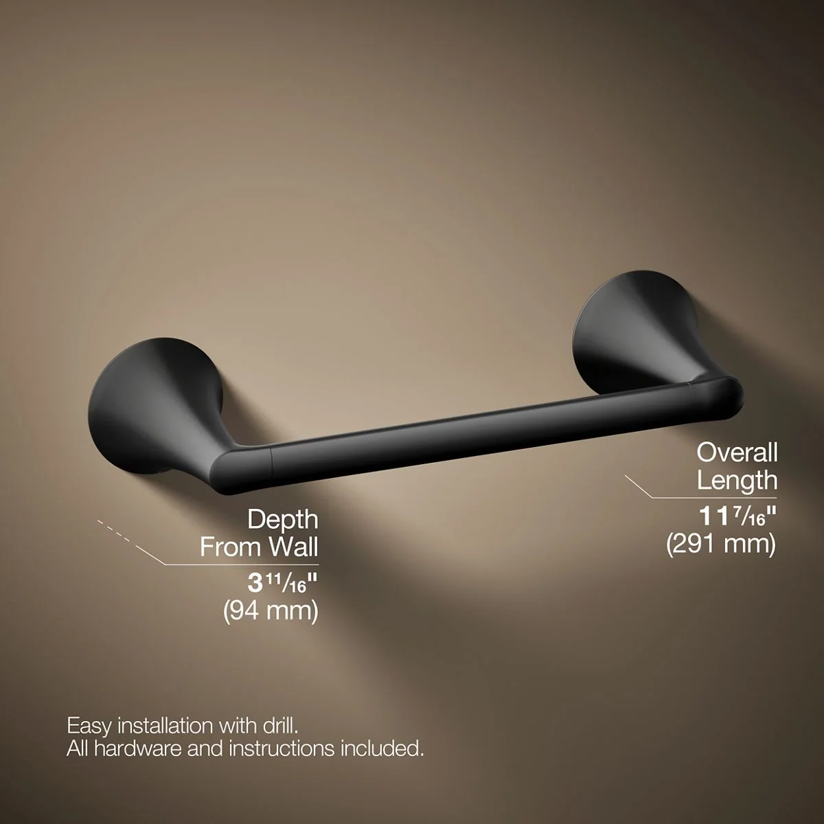 KOHLER K-35930 Buckley 9" towel bar - Image 5