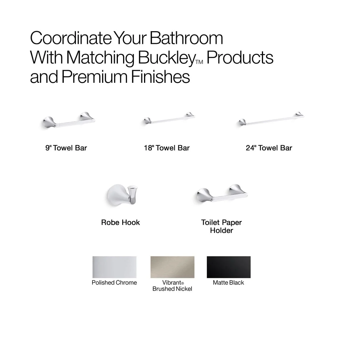 KOHLER K-35930 Buckley 9" towel bar - Image 7