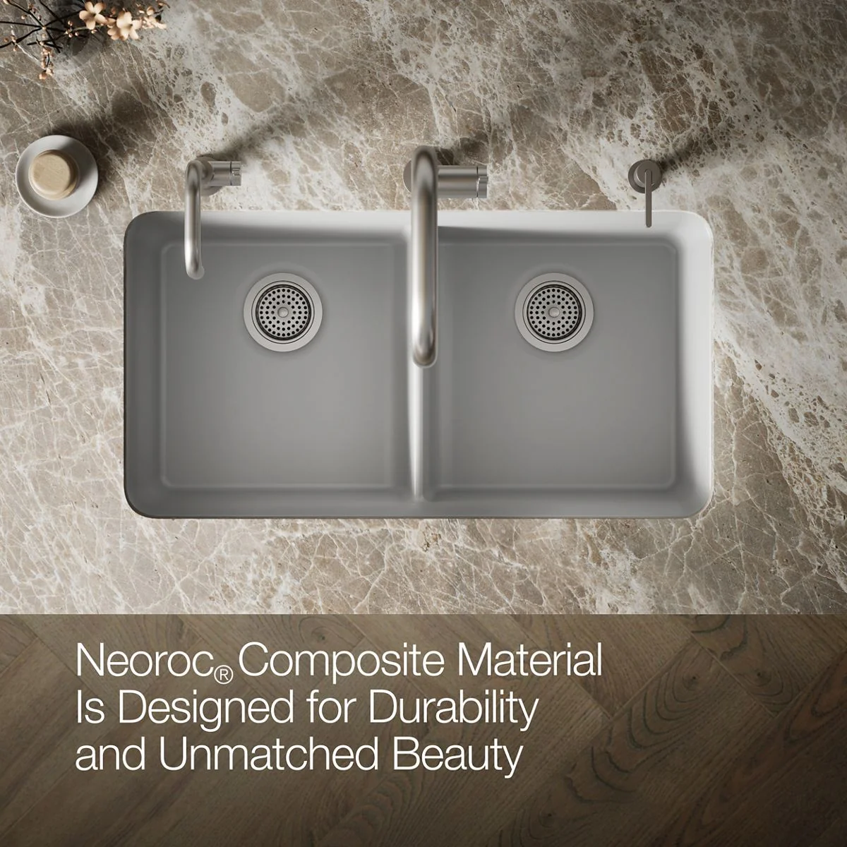 KOHLER K-8199 Cairn 33-1/2" undermount double-bowl kitchen sink - Image 30