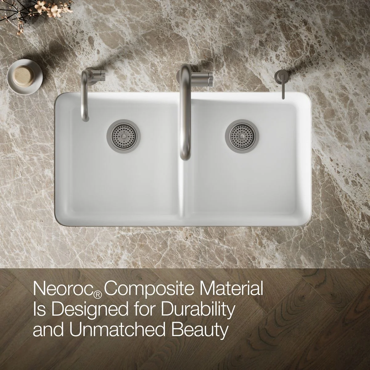KOHLER K-8199 Cairn 33-1/2" undermount double-bowl kitchen sink - Image 35