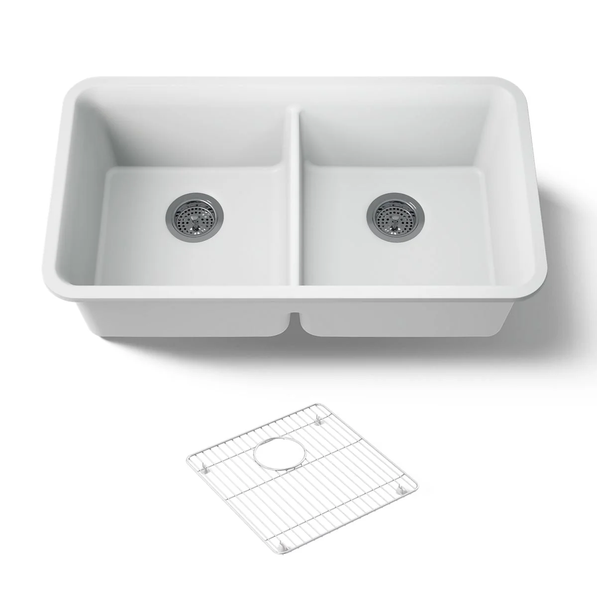 KOHLER K-8199 Cairn 33-1/2" undermount double-bowl kitchen sink - Image 36