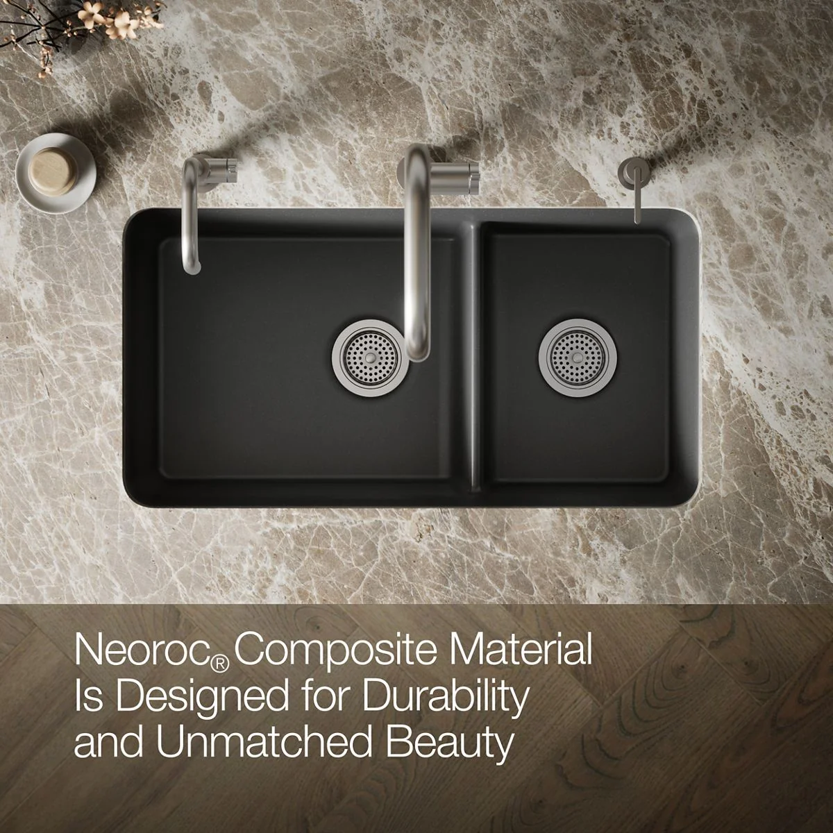 KOHLER K-8204 Cairn 33-1/2" undermount double-bowl kitchen sink - Image 35