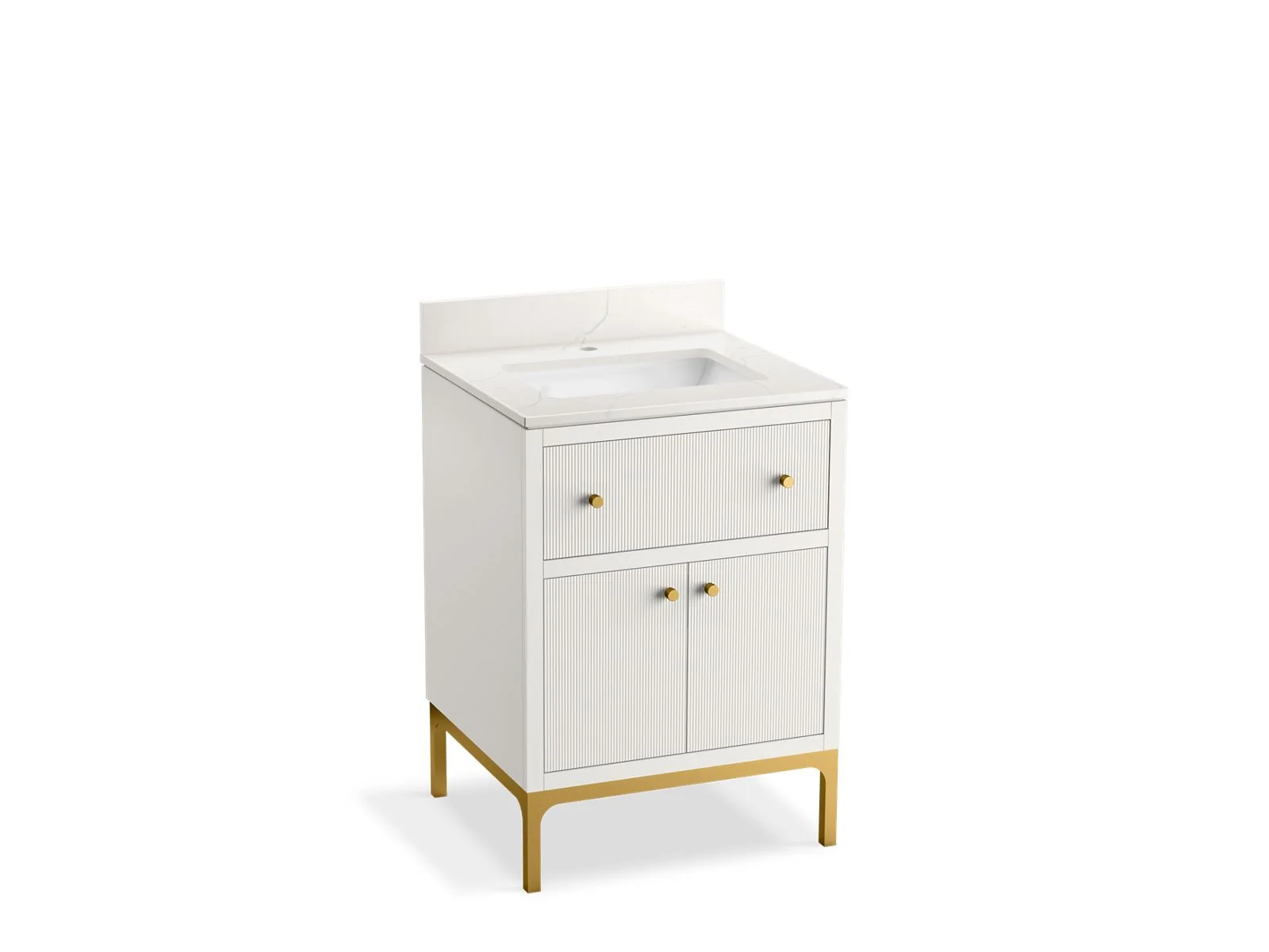 KOHLER K-33000 Calpa 24" bathroom vanity cabinet with sink and quartz top