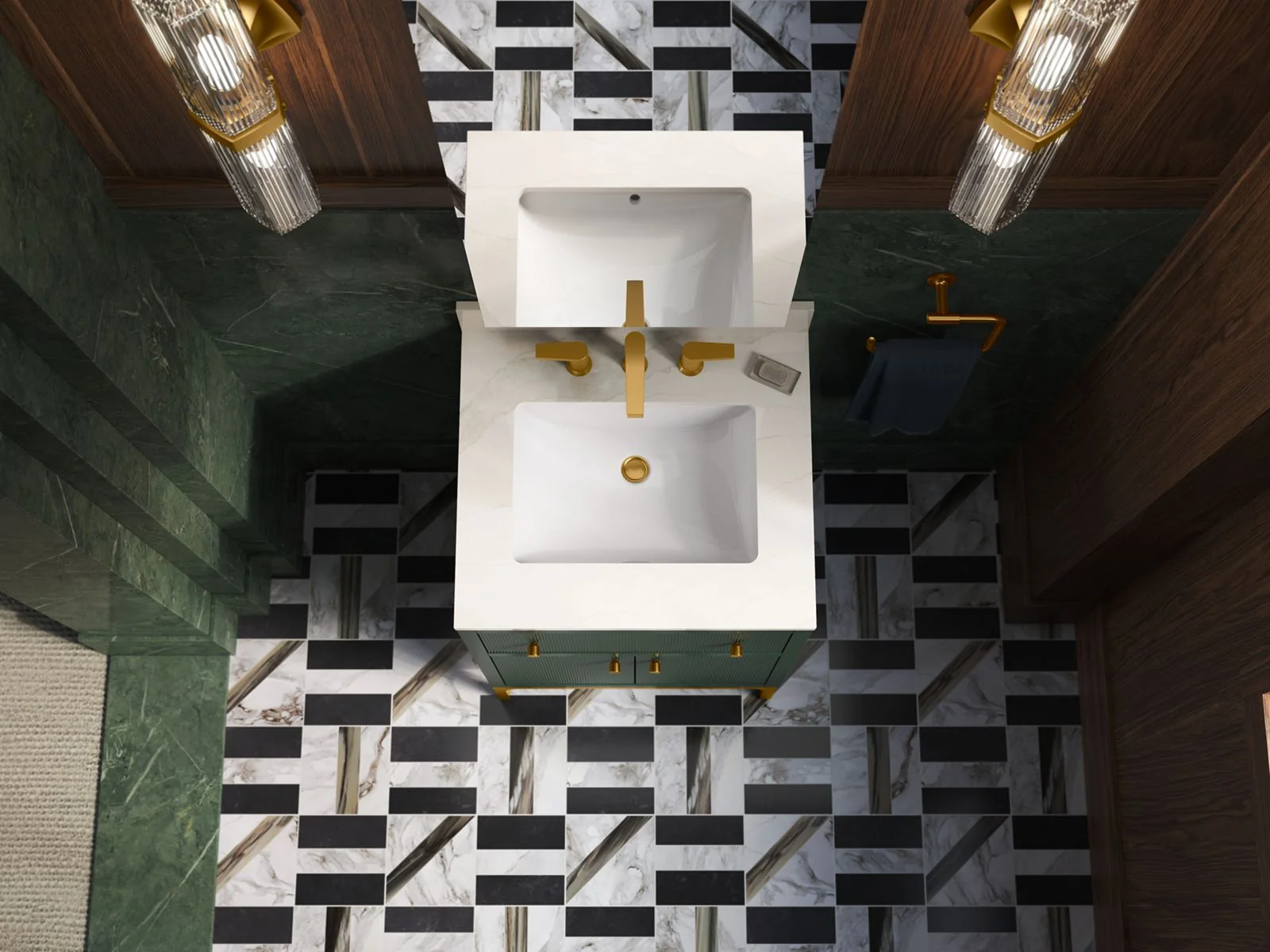 KOHLER K-33000 Calpa 24" bathroom vanity cabinet with sink and quartz top - Image 10