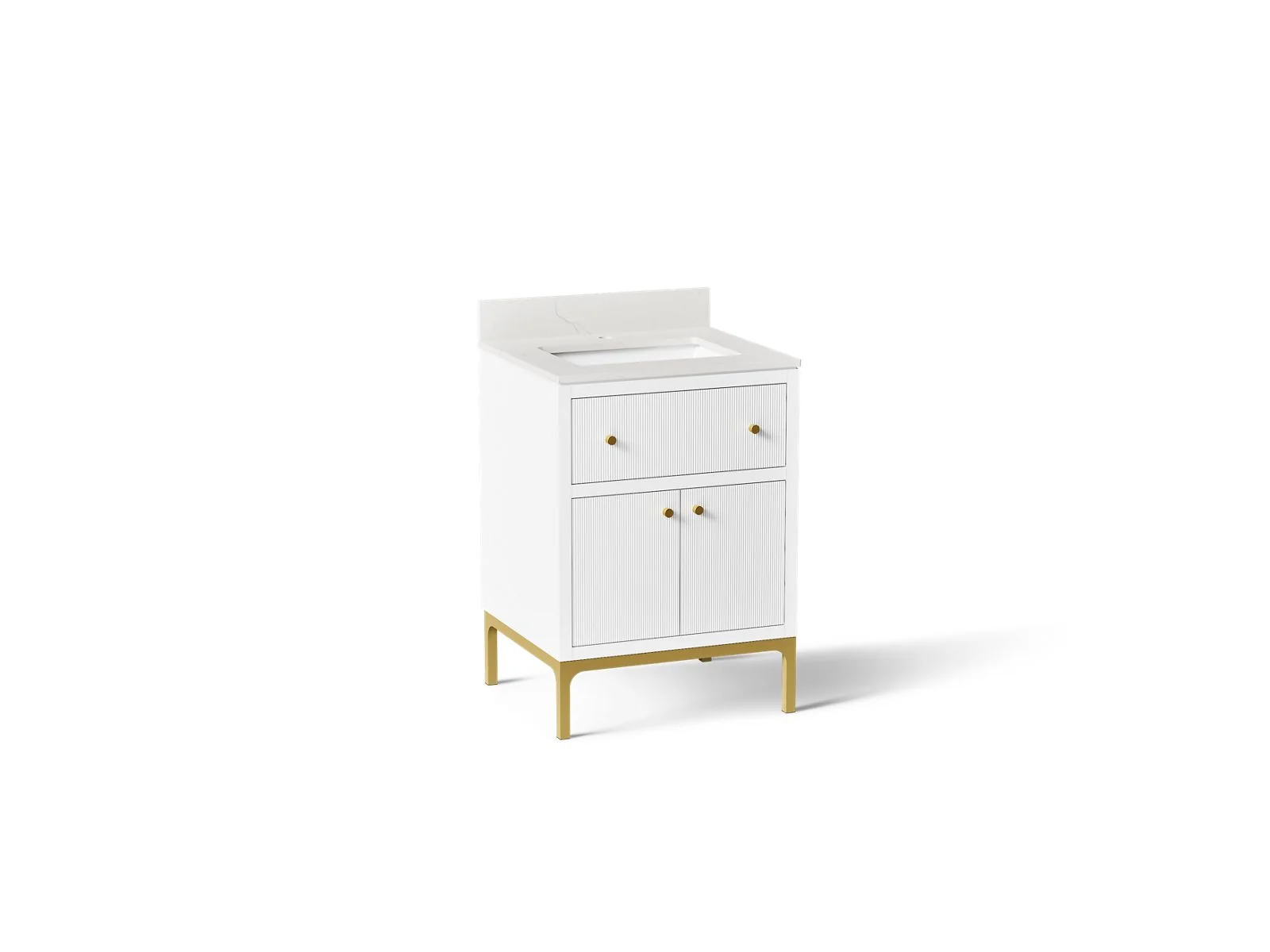 KOHLER K-33000 Calpa 24" bathroom vanity cabinet with sink and quartz top - Image 3