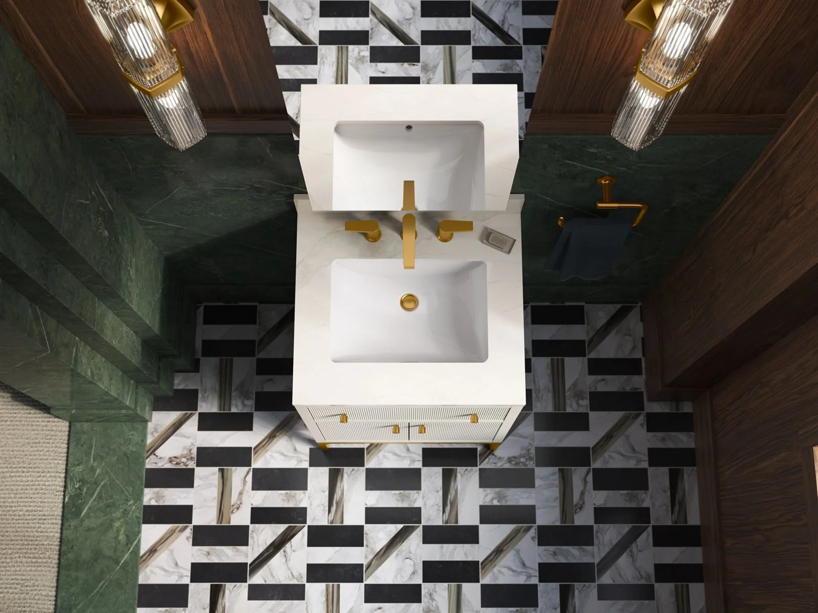 KOHLER K-33000 Calpa 24" bathroom vanity cabinet with sink and quartz top - Image 5