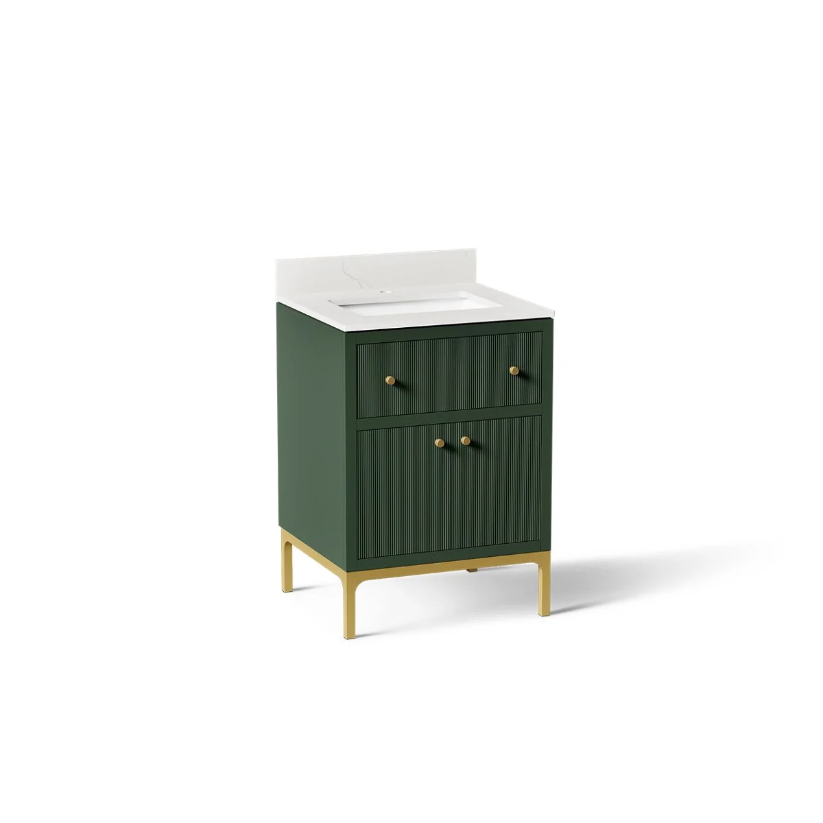 KOHLER K-33000 Calpa 24" bathroom vanity cabinet with sink and quartz top - Image 8