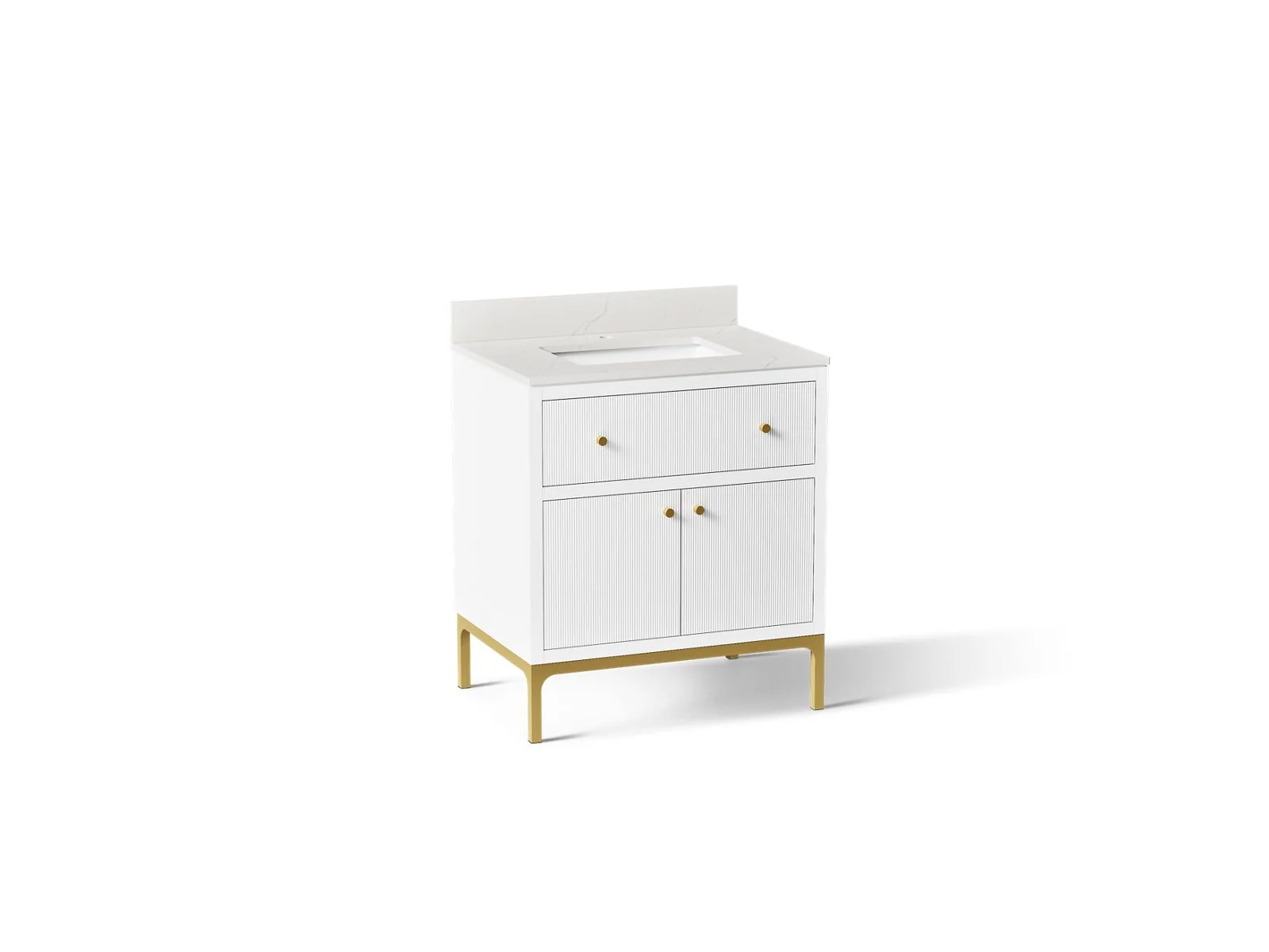 KOHLER K-38008 Calpa 30" bathroom vanity cabinet with sink and quartz top - Image 3