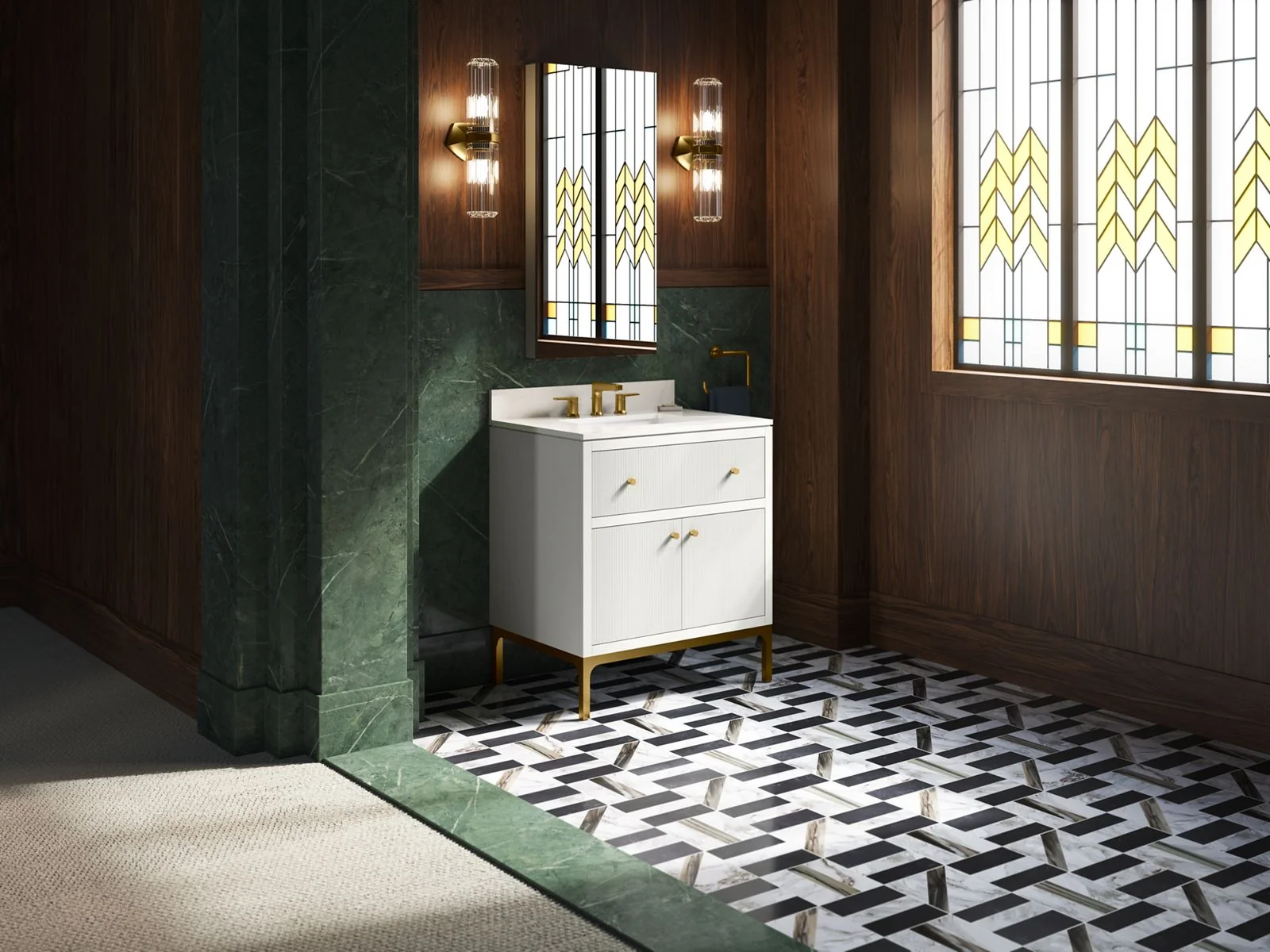 KOHLER K-38008 Calpa 30" bathroom vanity cabinet with sink and quartz top - Image 4