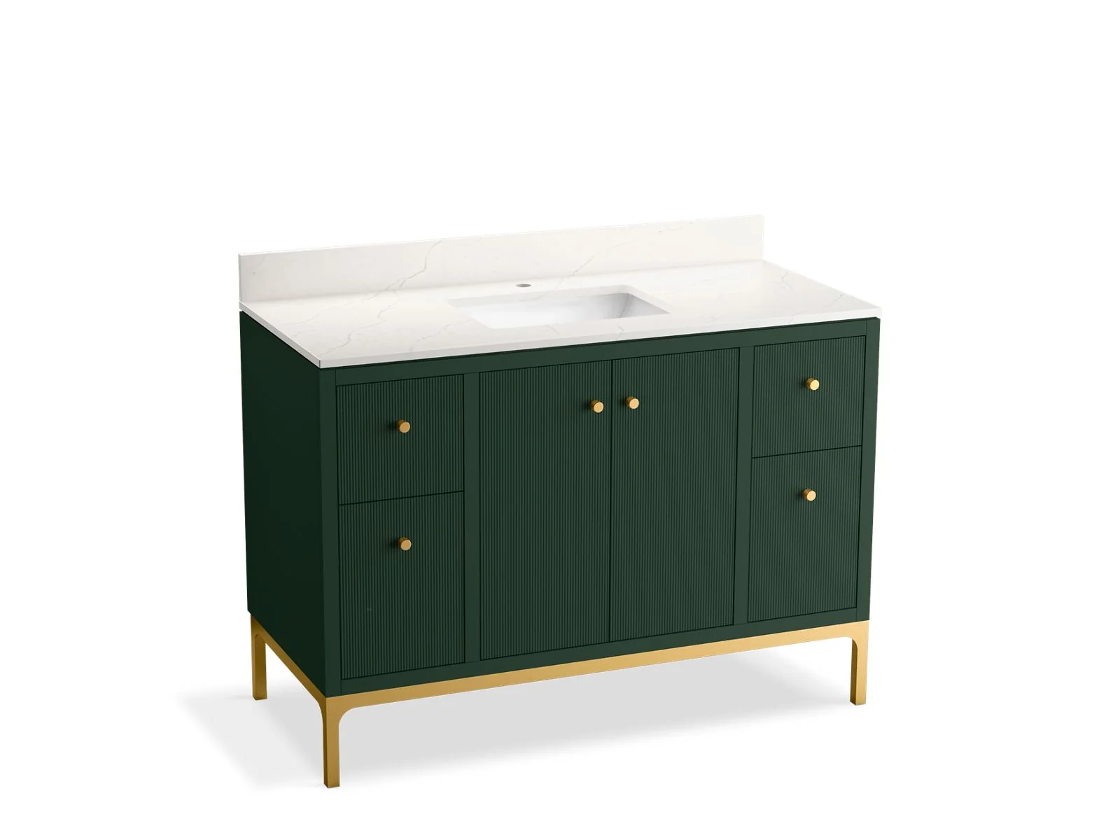 KOHLER K-32834 Calpa 48" bathroom vanity cabinet with sink and quartz top - Image 2