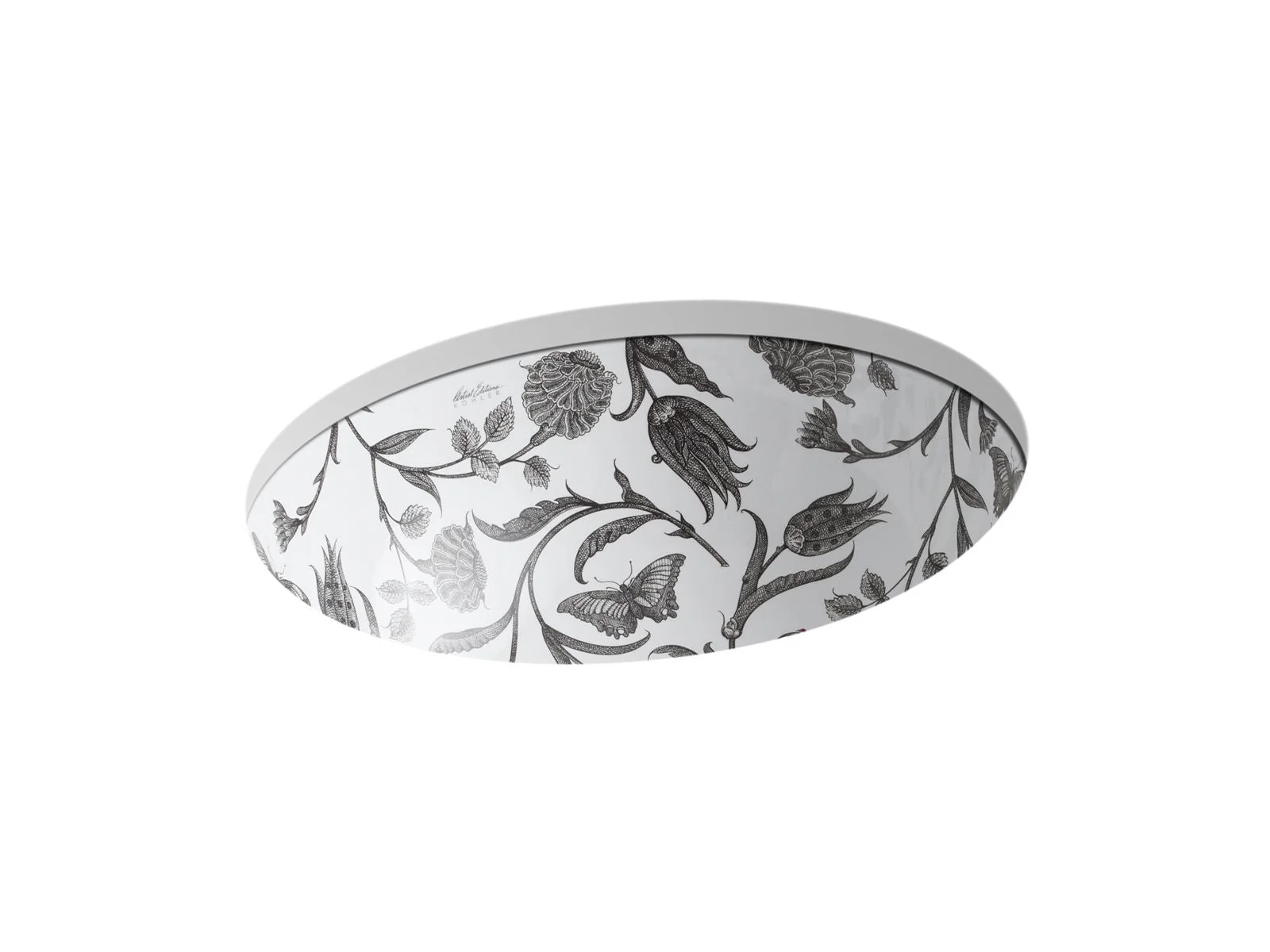 KOHLER K-14218-BT Caxton 19-1/4" oval undermount bathroom sink, no overflow