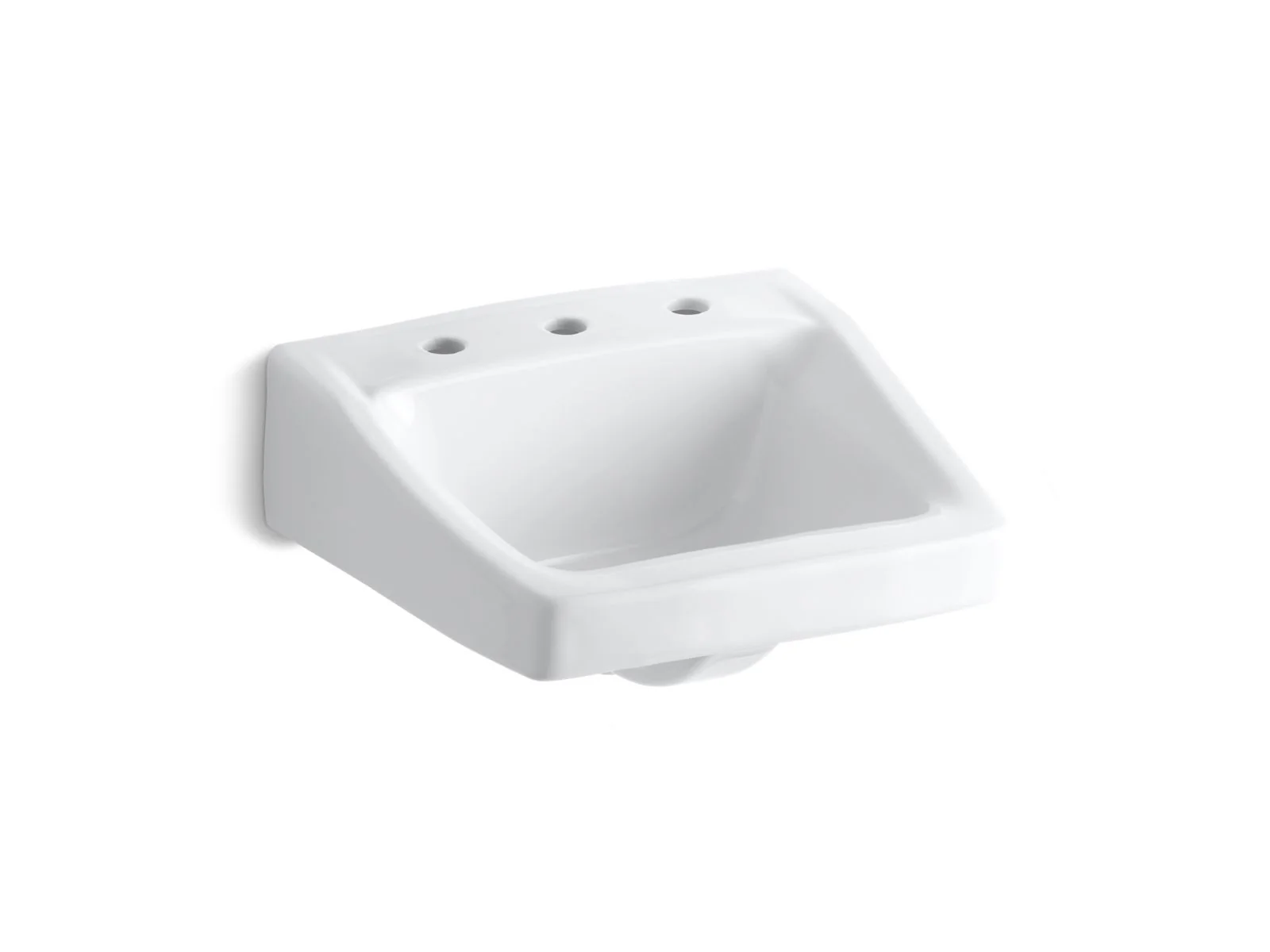 KOHLER K-1724 Chesapeake 19-1/4" x 17-1/4" wall-mount/concealed arm carrier bathroom sink with 8" widespread faucet hole
