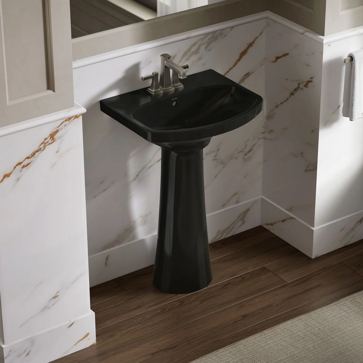 KOHLER K-2363-4 Cimarron 22-3/4" rectangular pedestal bathroom sink - Image 5