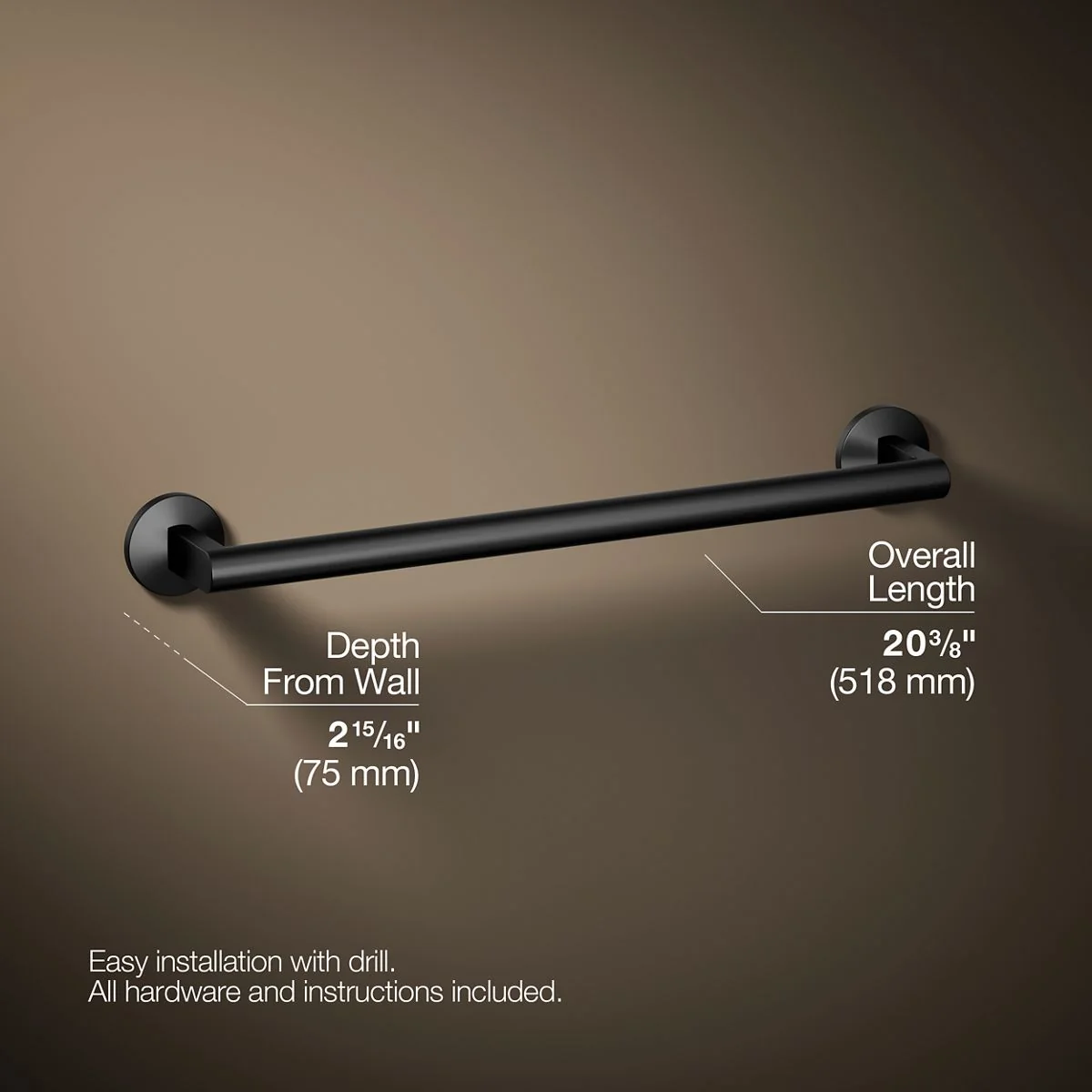 KOHLER K-78372 Components 18" towel bar - Image 25