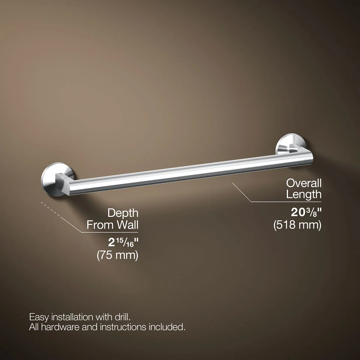 KOHLER K-78372 Components 18" towel bar - Image 39