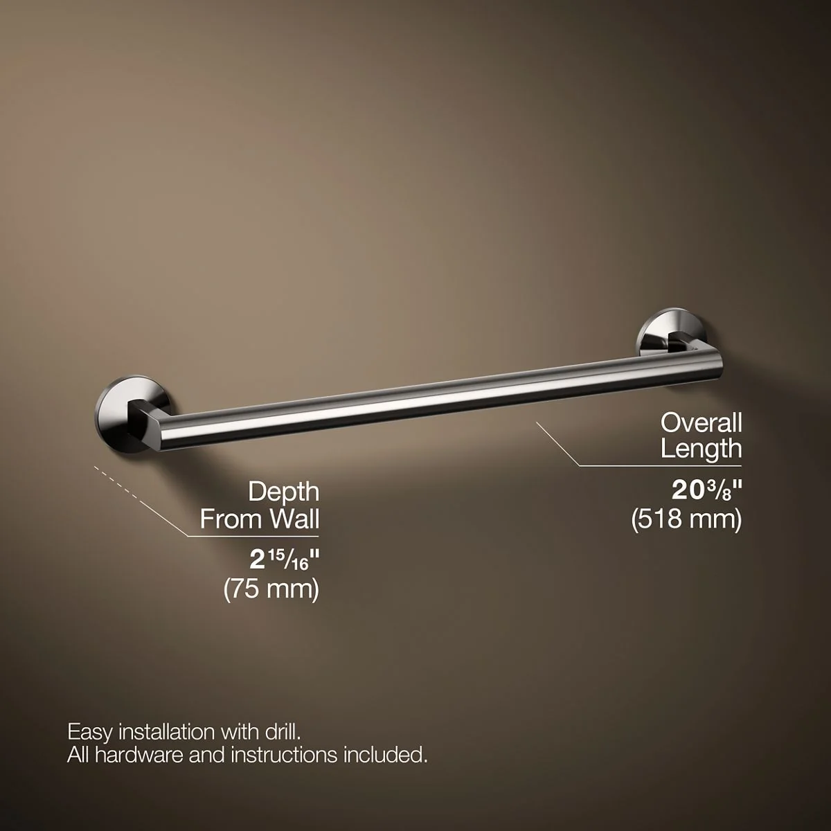 KOHLER K-78372 Components 18" towel bar - Image 50