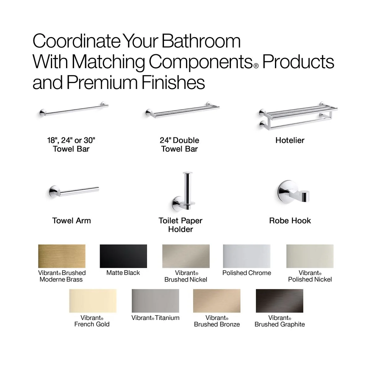 KOHLER K-78374 Components 30" towel bar - Image 42