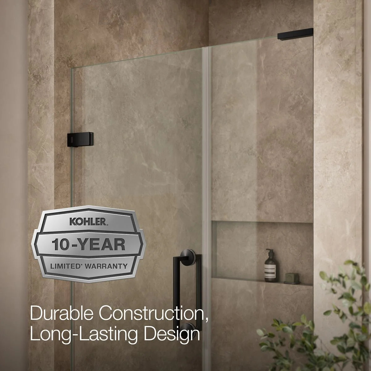 KOHLER K-27607-10L Components 71-3/4" H pivot shower door with 3/8"-thick glass - Image 7