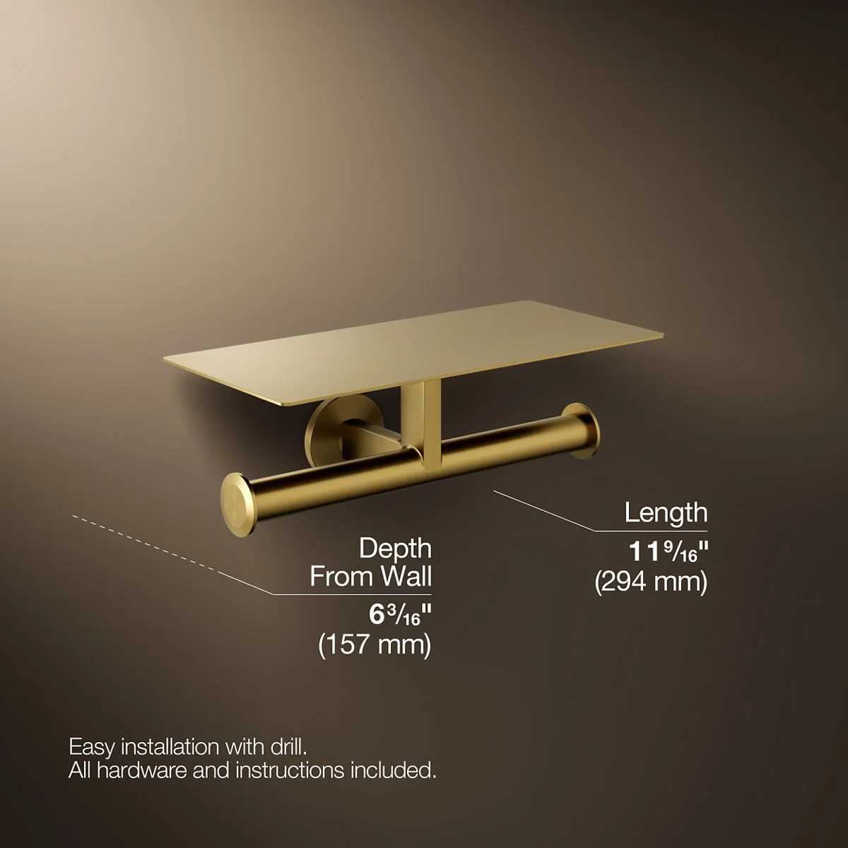KOHLER K-78384 Components Covered double toilet paper holder - Image 14