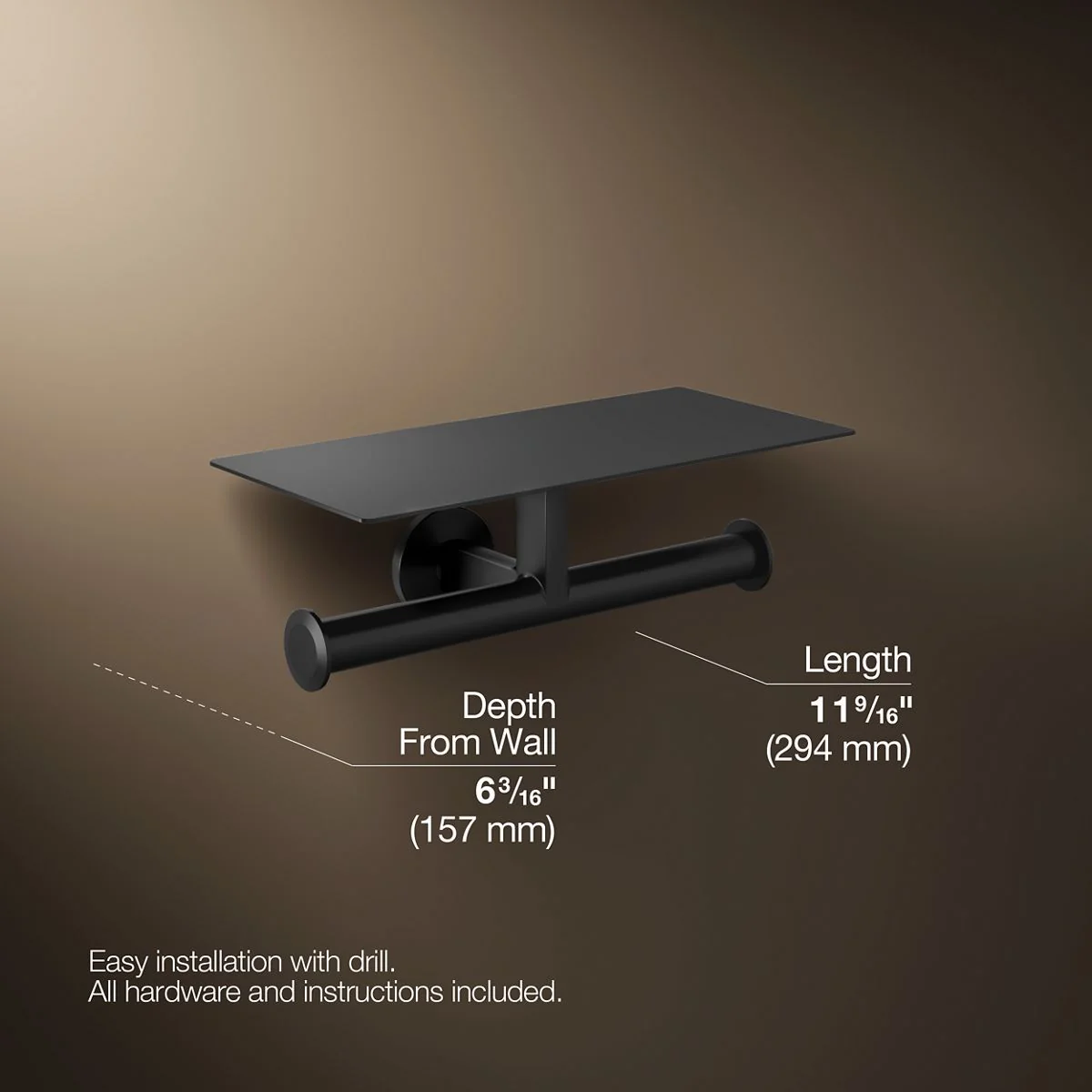 KOHLER K-78384 Components Covered double toilet paper holder - Image 25