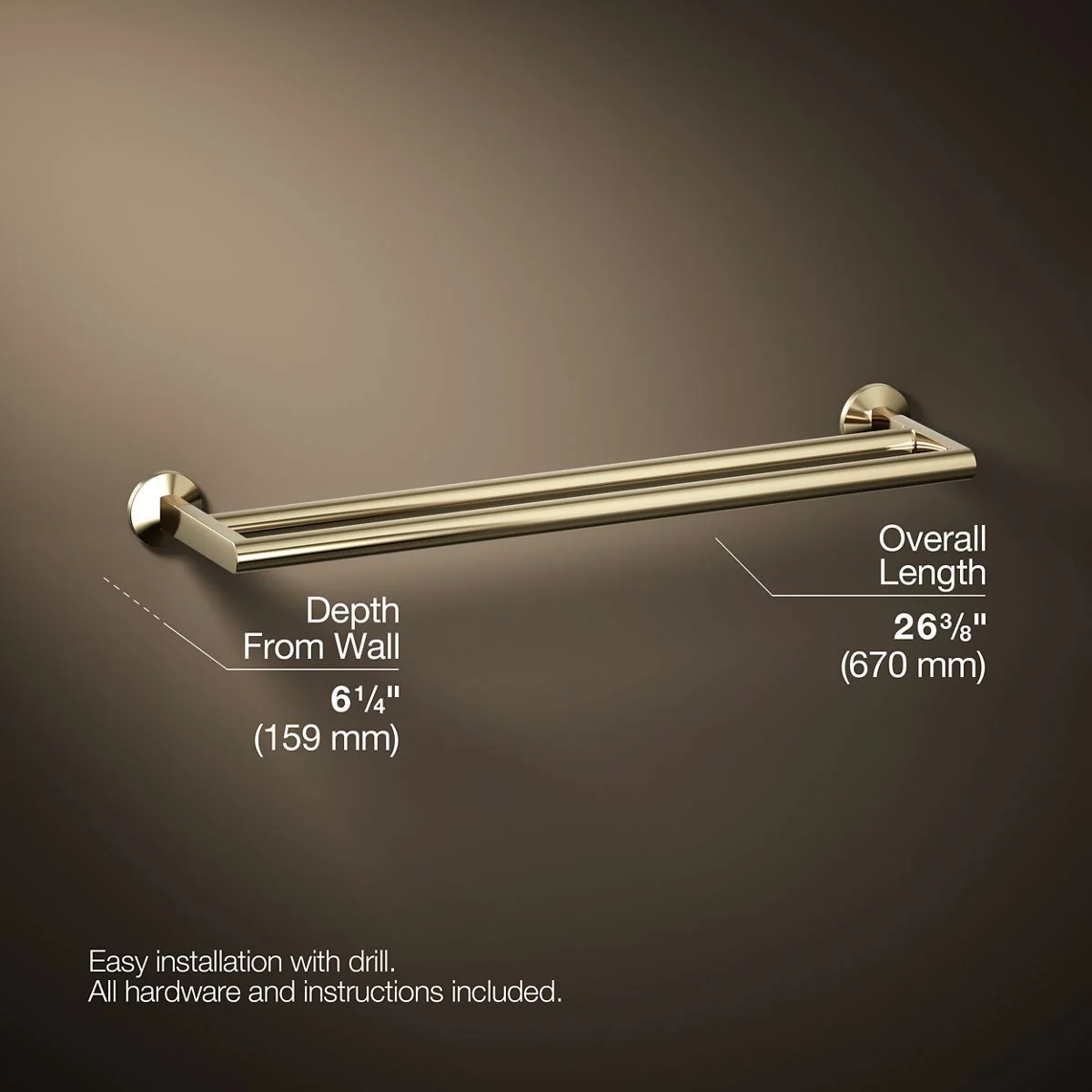 KOHLER K-78375 Components Double towel bar - Image 19