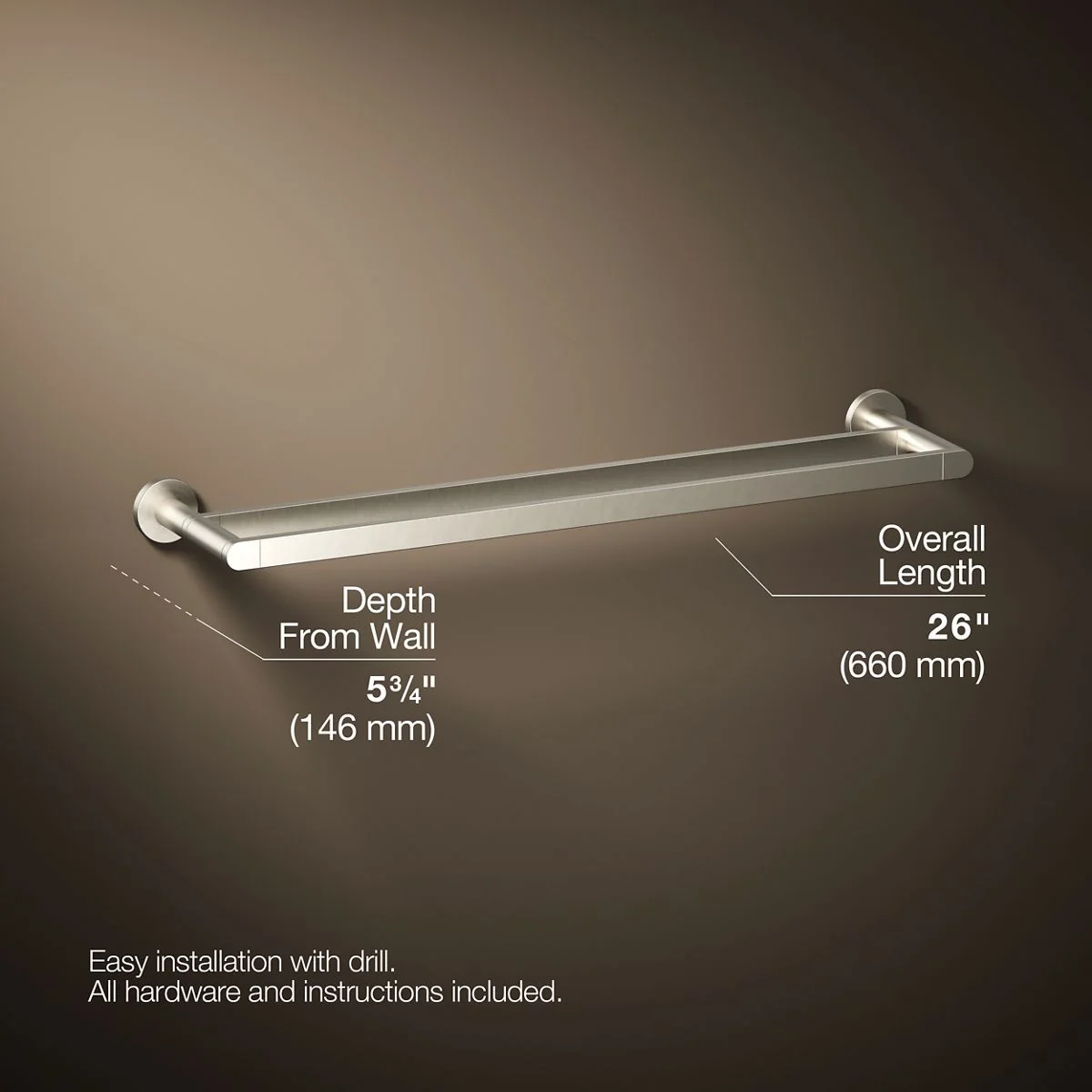KOHLER K-73144 Composed 24" double towel bar - Image 26