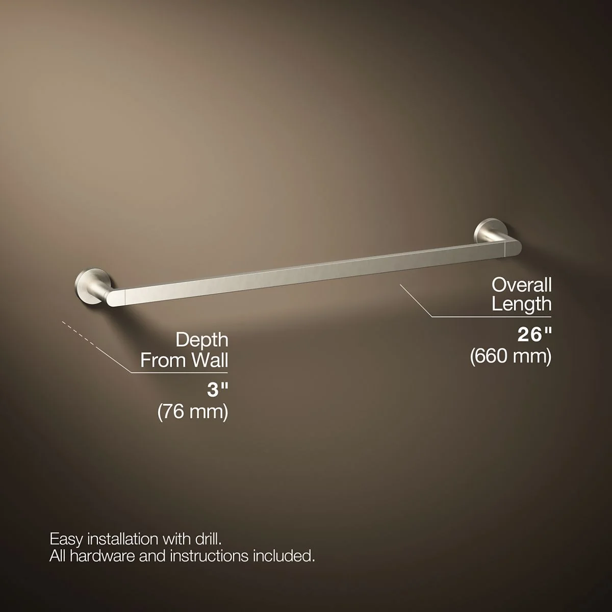 KOHLER K-73142 Composed 24" towel bar - Image 26