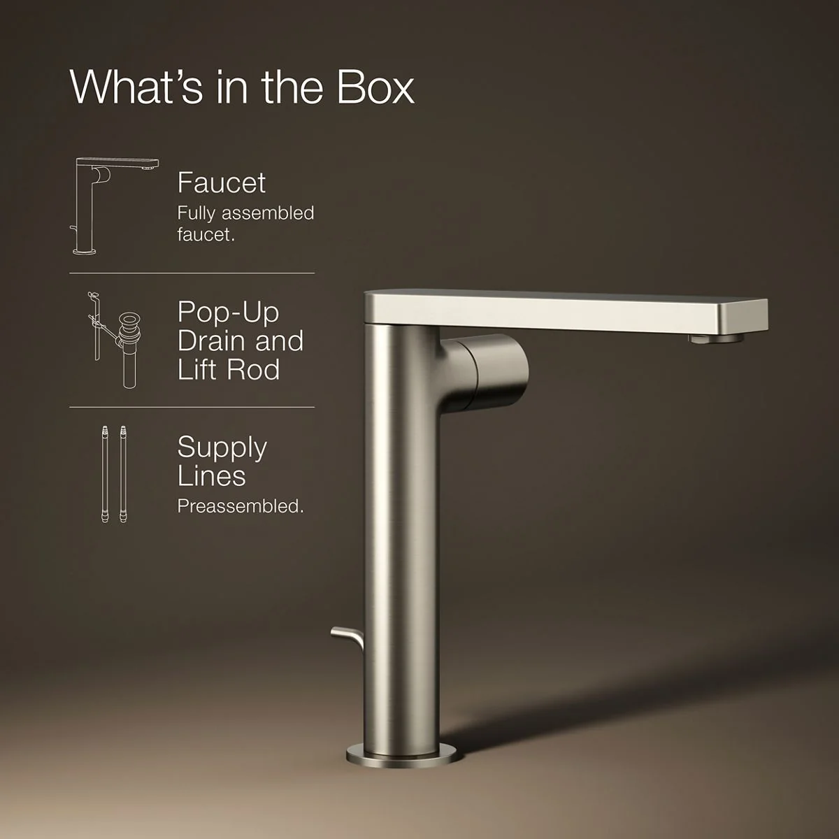 KOHLER K-73159-7 Composed Tall single-handle bathroom sink faucet with Cylindrical handle, 1.2 gpm - Image 20