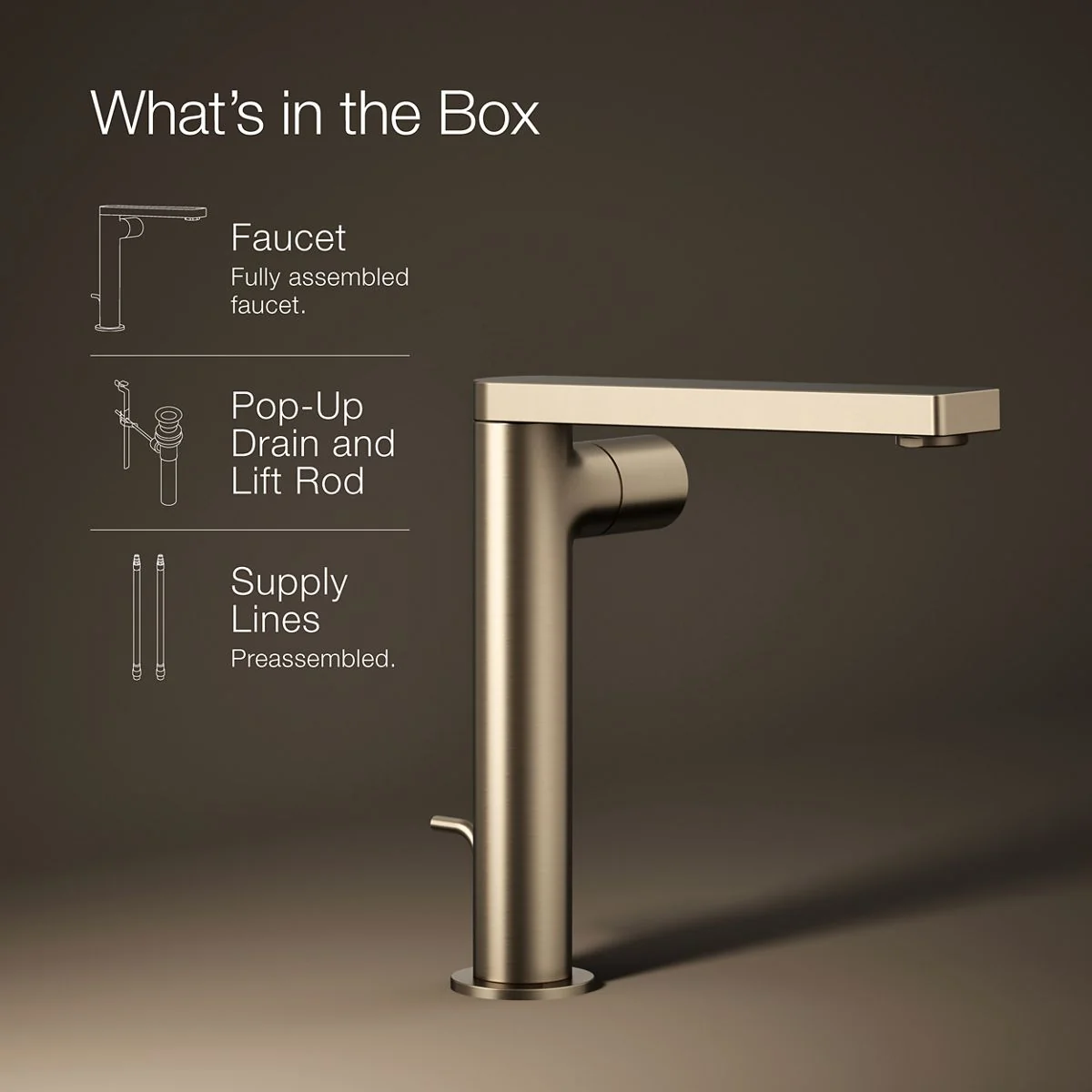 KOHLER K-73159-7 Composed Tall single-handle bathroom sink faucet with Cylindrical handle, 1.2 gpm - Image 25