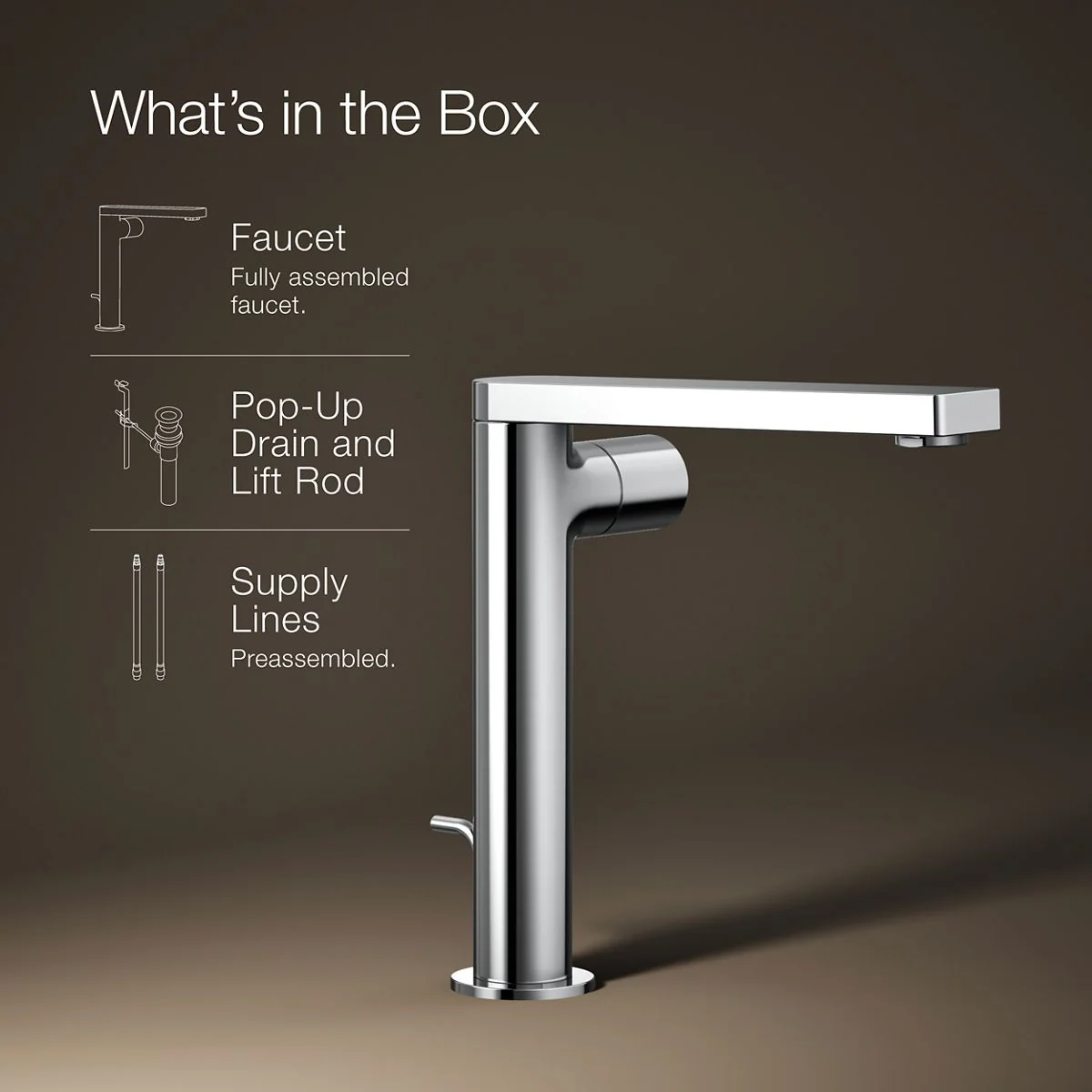 KOHLER K-73159-7 Composed Tall single-handle bathroom sink faucet with Cylindrical handle, 1.2 gpm - Image 30