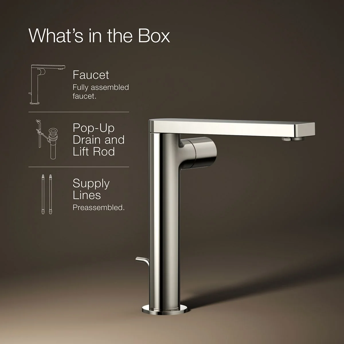 KOHLER K-73159-7 Composed Tall single-handle bathroom sink faucet with Cylindrical handle, 1.2 gpm - Image 35