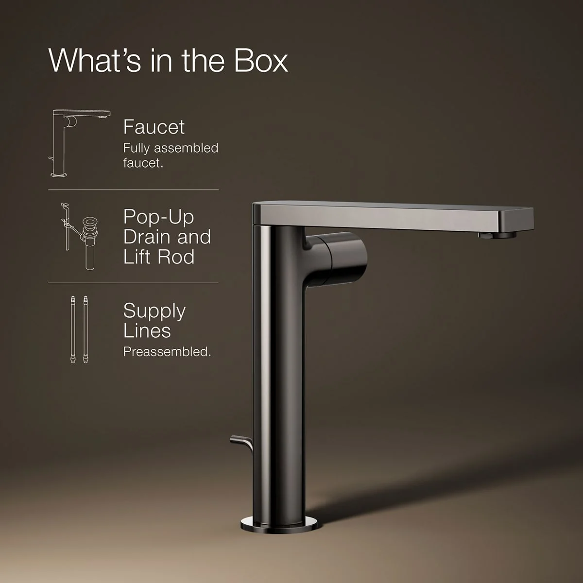 KOHLER K-73159-7 Composed Tall single-handle bathroom sink faucet with Cylindrical handle, 1.2 gpm - Image 40
