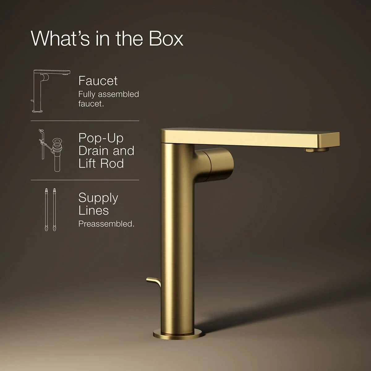 KOHLER K-73159-7 Composed Tall single-handle bathroom sink faucet with Cylindrical handle, 1.2 gpm - Image 7