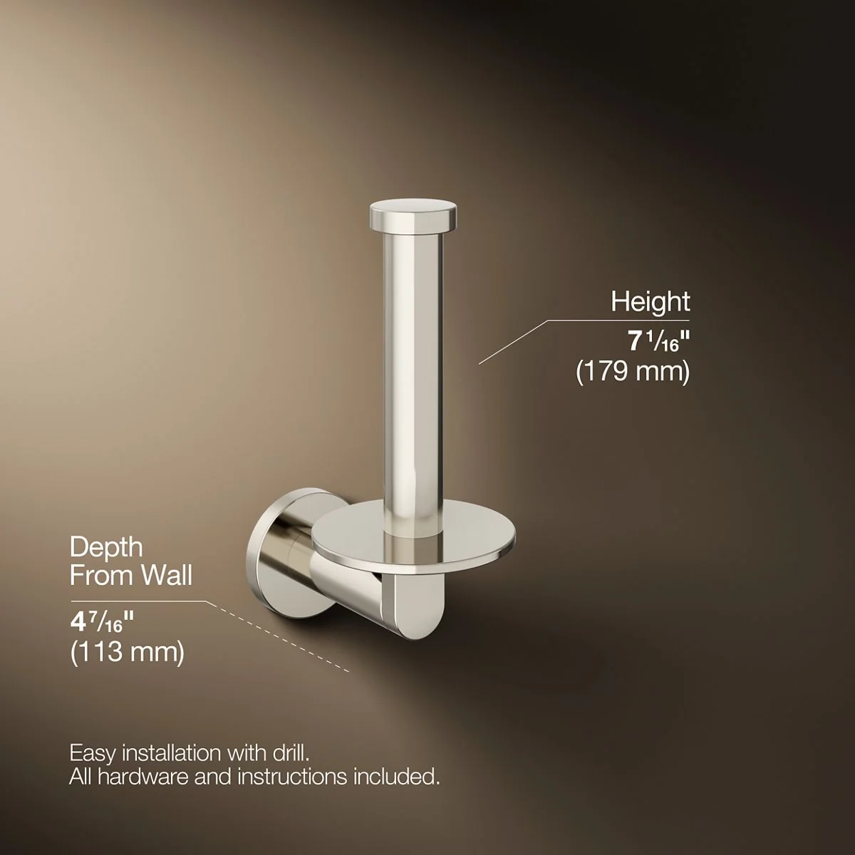 KOHLER K-73148 Composed Vertical toilet paper holder - Image 41