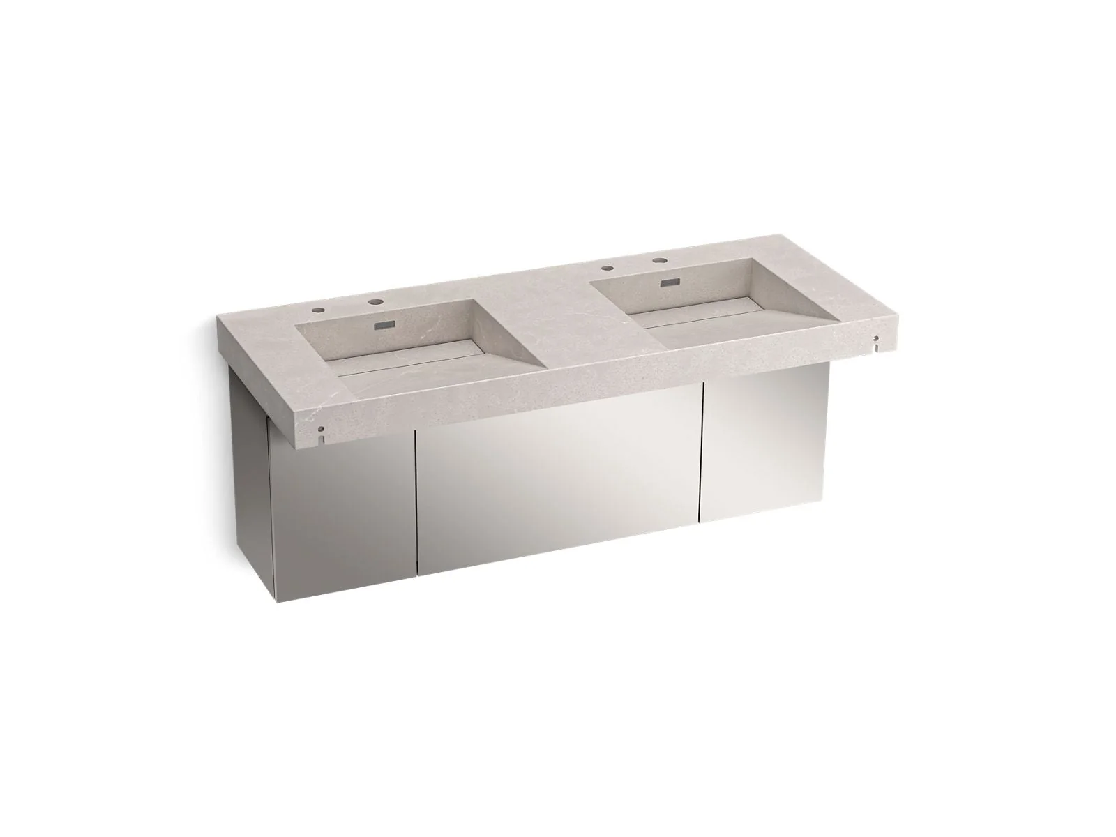 KOHLER K-81030-BSS Constellation 60" wall-mount basin lavatory system - Image 8