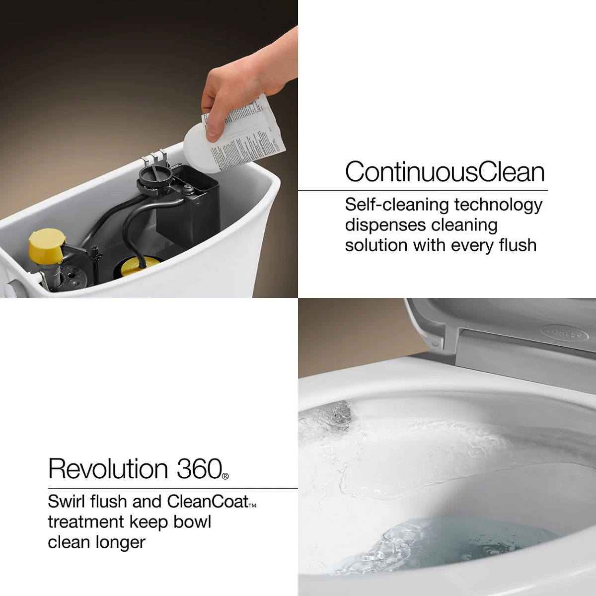 KOHLER K-5709 Corbelle ContinuousClean XT two-piece elongated toilet with skirted trapway, 1.28 gpf - Image 24
