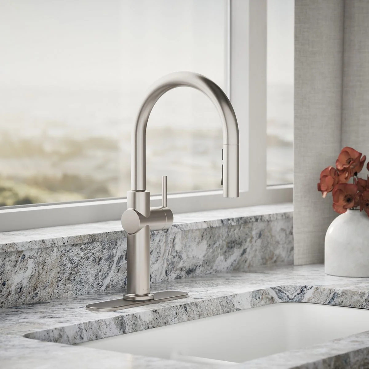KOHLER K-22972 Crue Pull-down kitchen sink faucet with three-function sprayhead - Image 22
