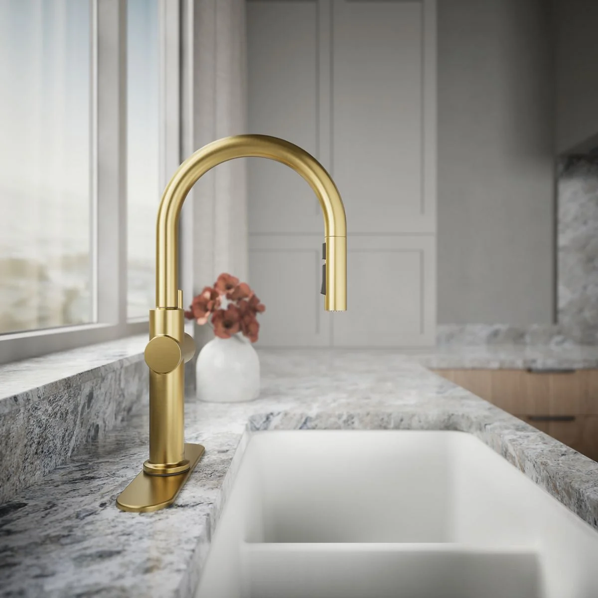 KOHLER K-22972 Crue Pull-down kitchen sink faucet with three-function sprayhead - Image 9