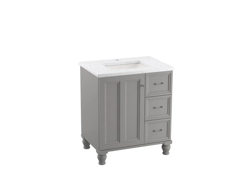 KOHLER K-99517-LGR Damask 30" bathroom vanity cabinet - Image 3