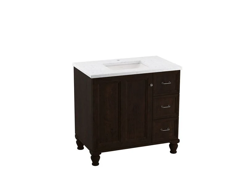 KOHLER K-99520-LGR Damask 36" bathroom vanity cabinet - Image 2