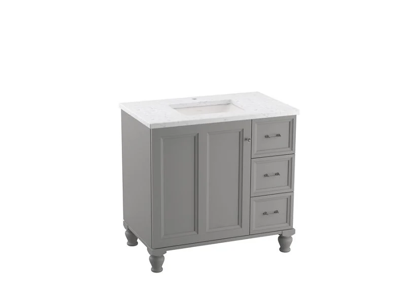 KOHLER K-99520-LGR Damask 36" bathroom vanity cabinet - Image 3