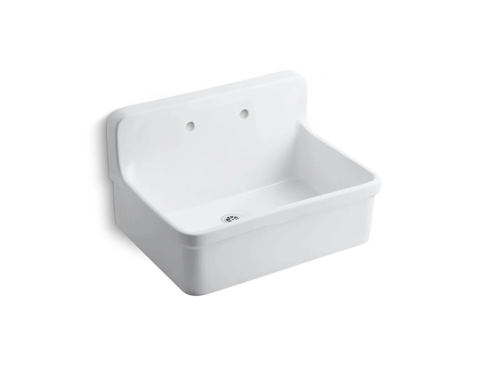 KOHLER K-12787 Gilford 30" x 22" bracket-mount scrub-up/plaster sink with 8" widespread faucet holes