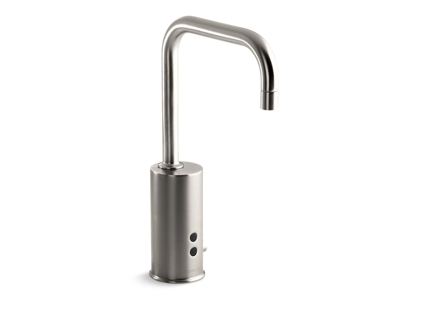 KOHLER K-7519 Gooseneck Widespread commercial lavatory faucet with sculpted lever handles, metal drain, red/blue indexing and vandal-resistant aerator