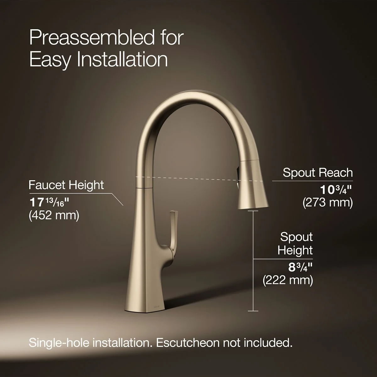 KOHLER K-22062 Graze Pull-down kitchen sink faucet with three-function sprayhead - Image 28