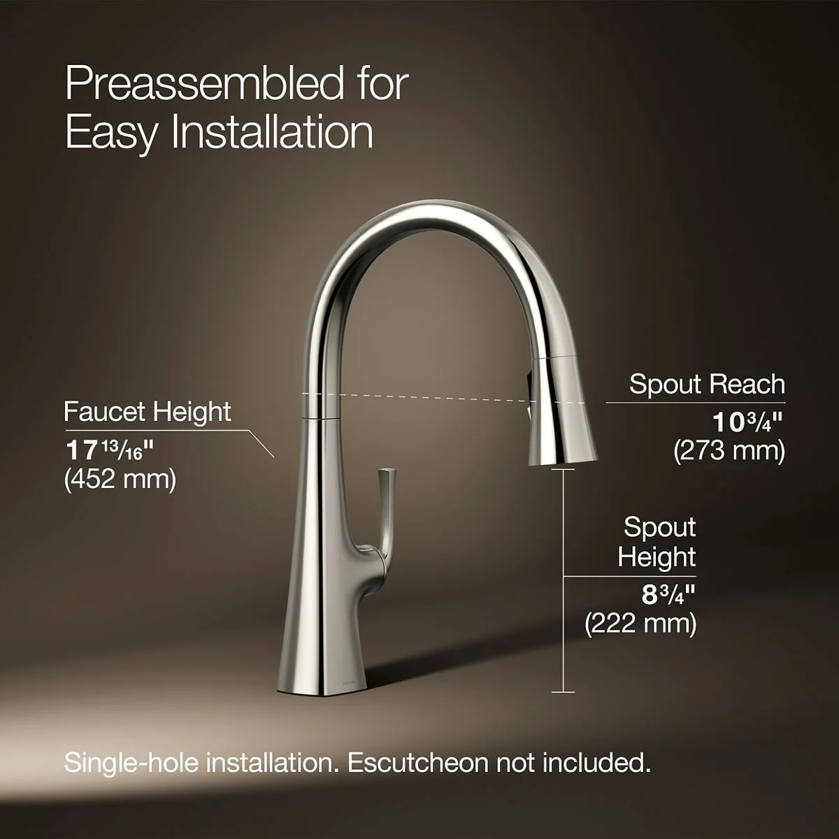 KOHLER K-22062 Graze Pull-down kitchen sink faucet with three-function sprayhead - Image 38