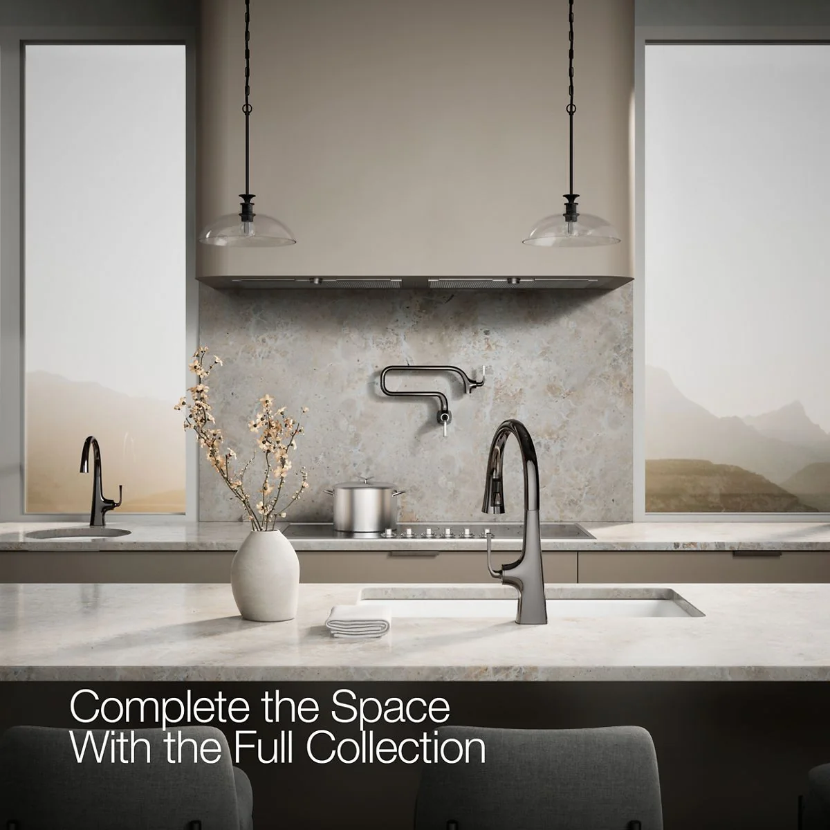 KOHLER K-22062 Graze Pull-down kitchen sink faucet with three-function sprayhead - Image 40