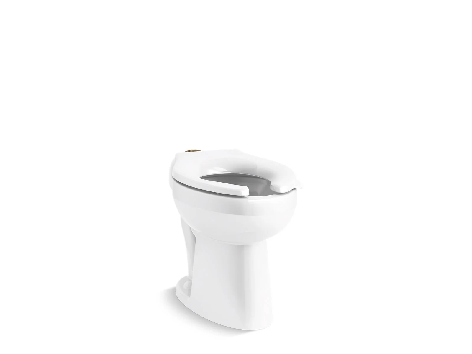 KOHLER K-96057-SSL Highcliff Floor-mount top spud antimicrobial flushometer bowl with bedpan lugs