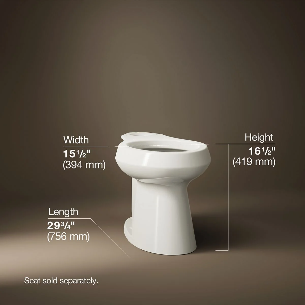KOHLER K-80020 Highline Elongated toilet bowl with concealed trapway - Image 12